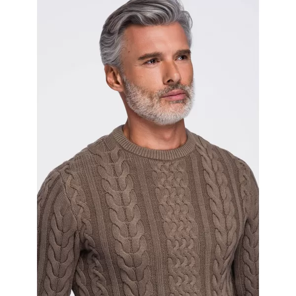  Pánský svetr OMBRE OM-SWSW-0191 BROWN 