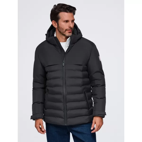  Pánská zimní prošívaná bunda OMBRE OM-JAHP-0305 BLACK 