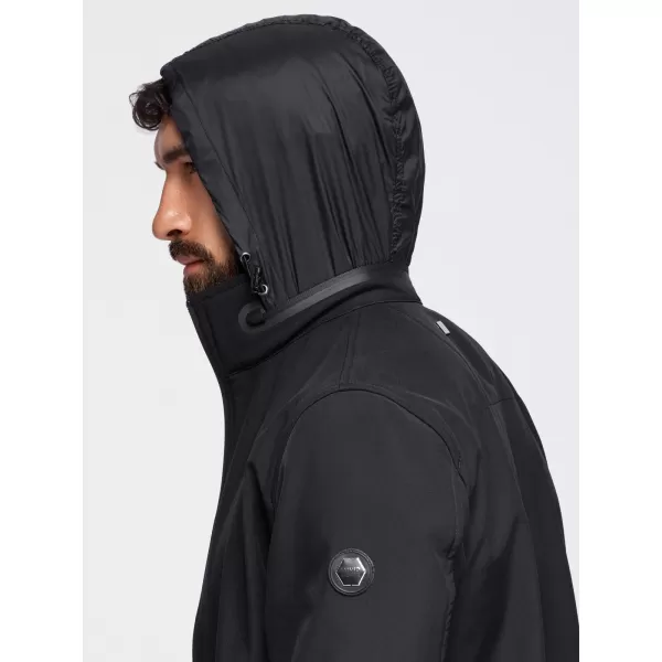 Pánská bunda s kapucí OMBRE OM-JANP-0233 BLACK 