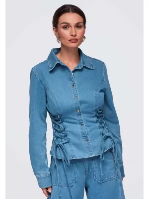 Dámská košile OMBRE OW-SH-E0070 BLUE