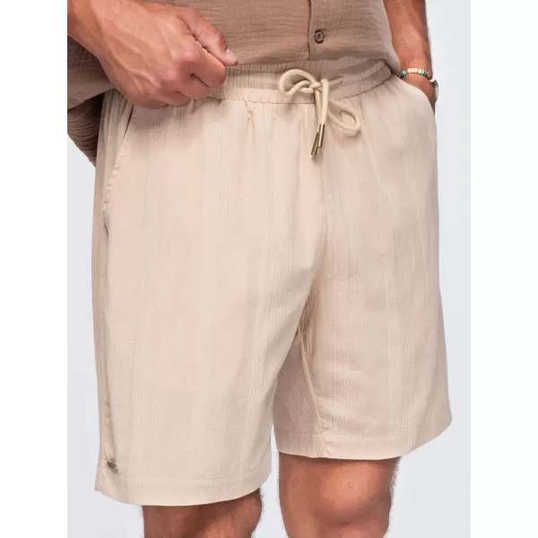  Pánské kraťasy OMBRE OM-SRCS-0209 LIGHT BROWN 