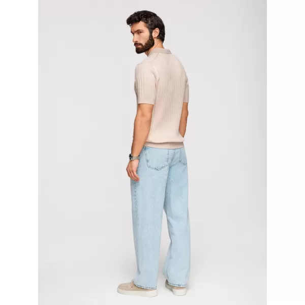  Pánské triko s límečkem OMBRE OM-POSS-0169 BEIGE 