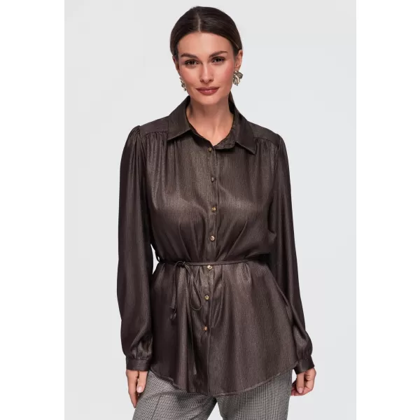  Dámská košile OMBRE OW-SH-E0071 BROWN 
