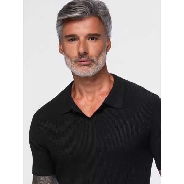  Pánské triko s límečkem OMBRE OM-POSS-0182 BLACK 