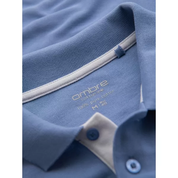  Pánské triko s límečkem OMBRE OM-POSS-0170 BLUE 