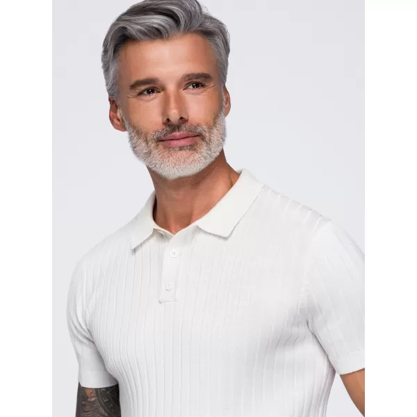  Pánské polo tričko OMBRE OM-POSS-0180 OFF-WHITE 