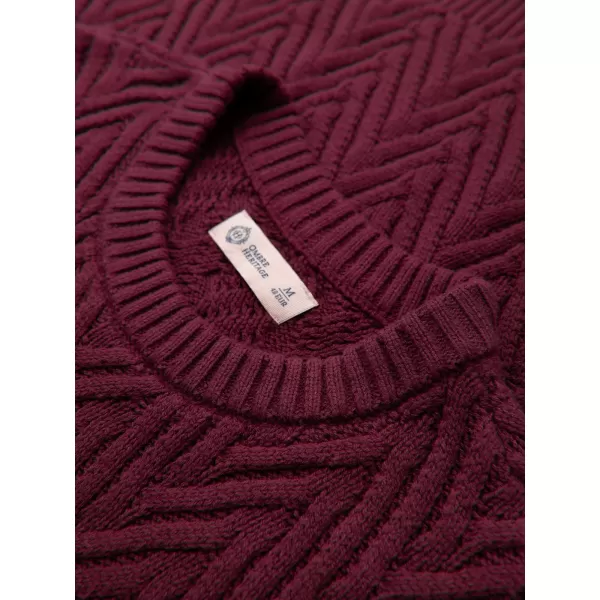  Pánský svetr OMBRE OM-SWSW-0190 BURGUNDY 