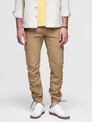 Pánské kalhoty OMBRE P1526 LIGHT BROWN