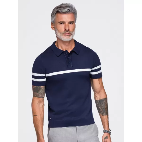  Pánské polo tričko OMBRE OM-POSS-0177 NAVY BLUE 