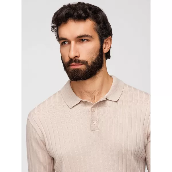  Pánské triko s límečkem OMBRE OM-POSS-0169 BEIGE 