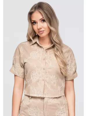 Dámská halenka OMBRE OW-SH-E0060 BEIGE