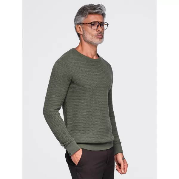  Pánský svetr OMBRE OM-SWSW-0119 OLIVE 