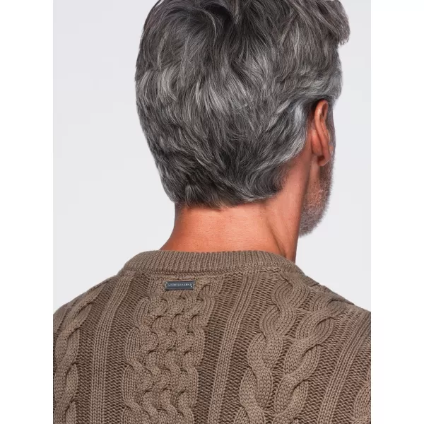  Pánský svetr OMBRE OM-SWSW-0191 BROWN 