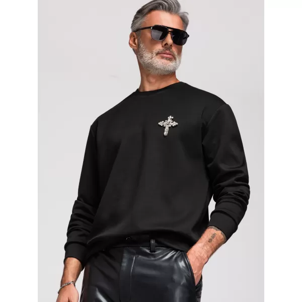  Pánská mikina OMBRE OM-SSNZ-0271 BLACK 
