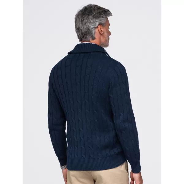  Pánský kardigan OMBRE OM-SWCD-0196 NAVY BLUE 