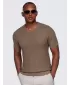 Pánské tričko OMBRE OM-TSCT-0303 LIGHT BROWN