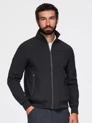 Pánská bunda s kapucí OMBRE OM-JANP-0233 BLACK