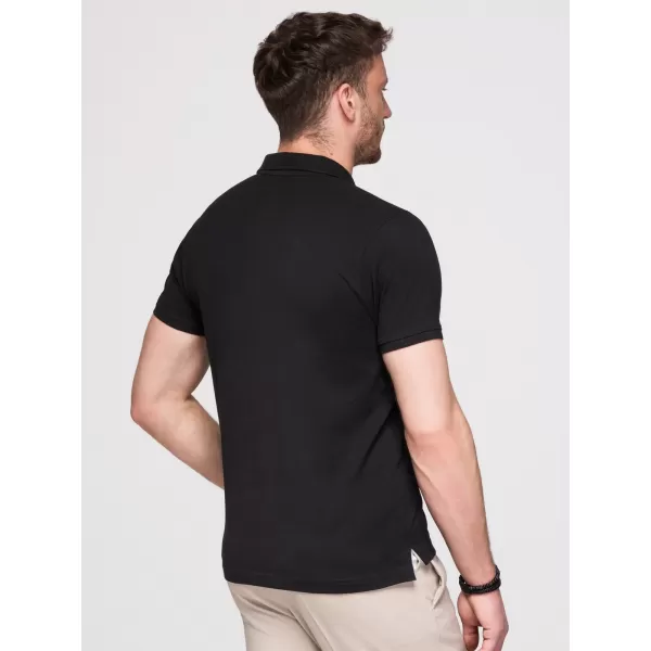  Pánské triko s límečkem OMBRE OM-POBS-0171 BLACK/WHITE/BEIGE 