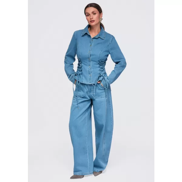 Dámská košile OMBRE OW-SH-E0070 BLUE 