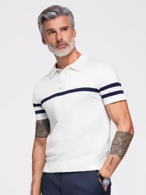 Pánské polo tričko OMBRE OM-POSS-0177 WHITE