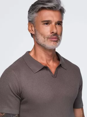 Pánské triko s límečkem OMBRE OM-POSS-0182 GREY