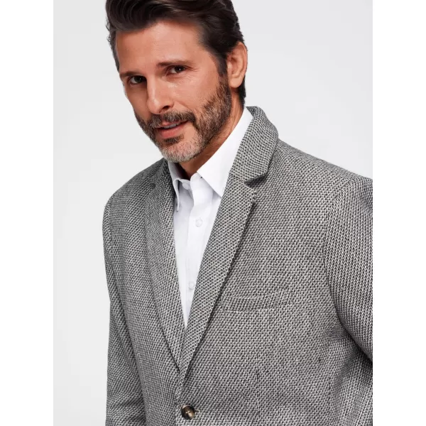  Pánské sako OMBRE OM-BLZB-0130 BROWN MELANGE 