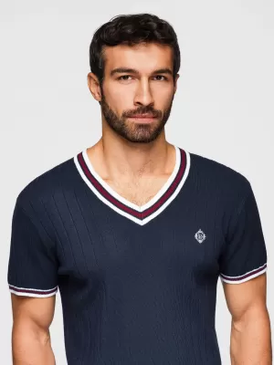 Pánské triko OMBRE OM-TSCT-0266 NAVY BLUE
