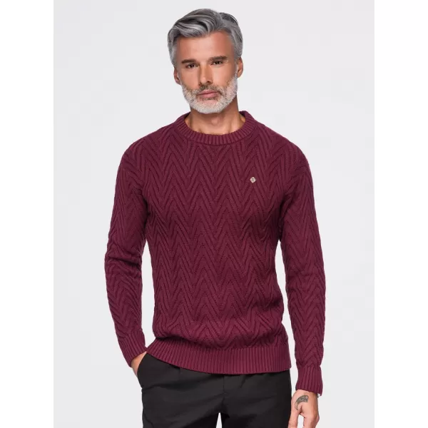  Pánský svetr OMBRE OM-SWSW-0190 BURGUNDY 