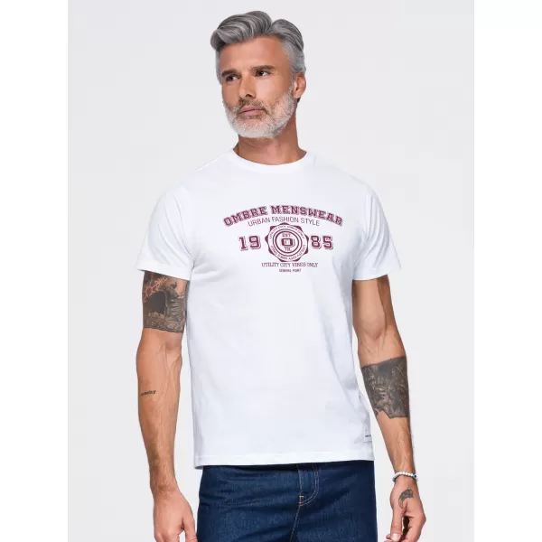  Pánské tričko OMBRE OM-TSPT-0297 WHITE 
