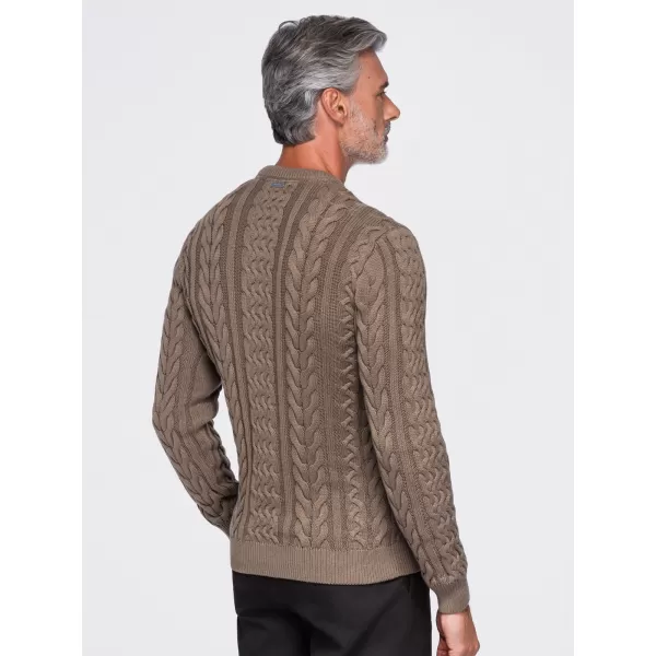  Pánský svetr OMBRE OM-SWSW-0191 BROWN 