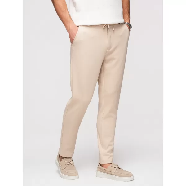  Pánské kalhoty OMBRE OM-PACP-0292 BEIGE 