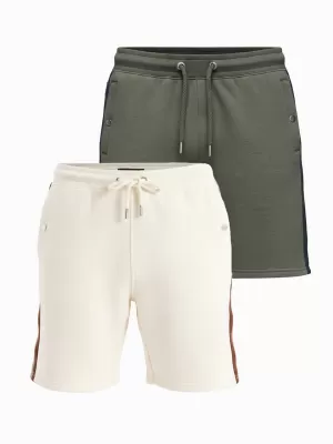 Pánský set kraťas OMBRE Z128 CREAM/OLIVE