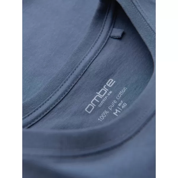  Pánské triko OMBRE OM-TSBS-0268 WHITE/GRAPHITE/BLUE DENIM 