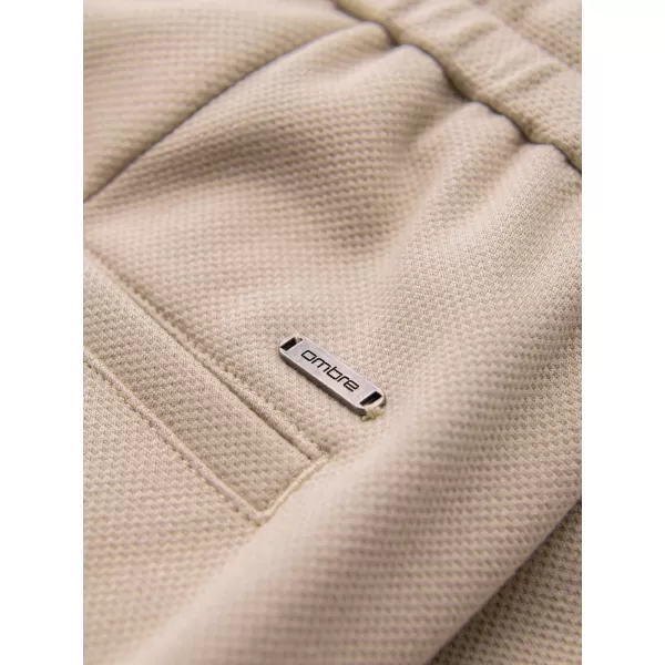  Pánské kalhoty OMBRE OM-PACP-0306 BEIGE 