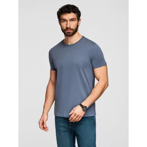  Pánské triko OMBRE OM-TSBS-0268 WHITE/GRAPHITE/BLUE DENIM 