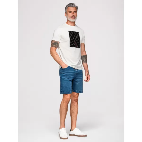  Pánské triko OMBRE OM-TSPT-0259 WHITE 