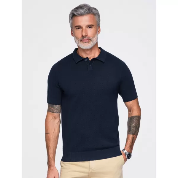  Pánské polo tričko OMBRE OM-POSS-0178 NAVY BLUE 