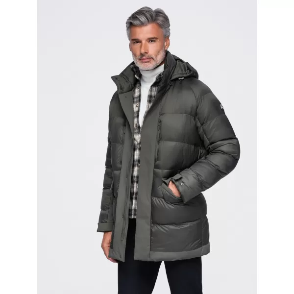  Pánská zimní bunda OMBRE OM-JALJ-0263 DARK OLIVE 