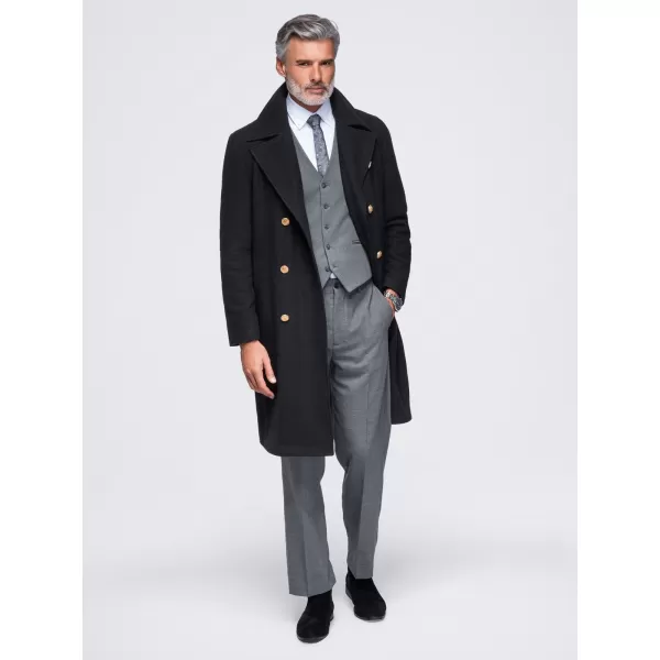  Pánský kabát OMBRE OM-COWC-0156 BLACK 