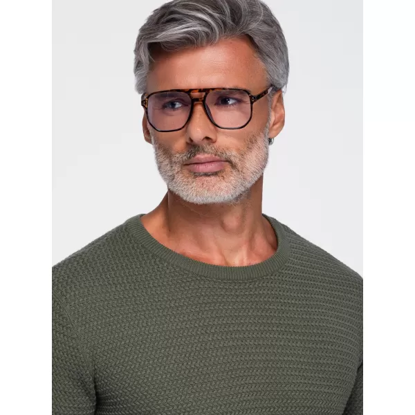  Pánský svetr OMBRE OM-SWSW-0119 OLIVE 