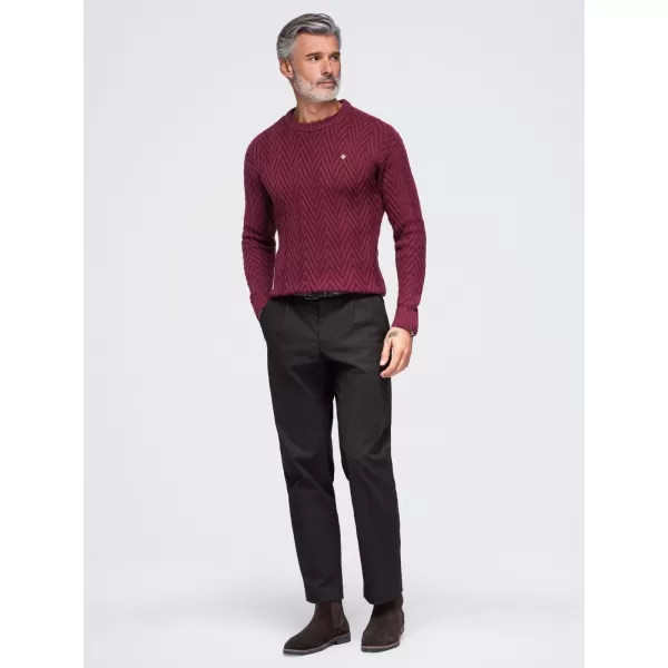  Pánský svetr OMBRE OM-SWSW-0190 BURGUNDY 