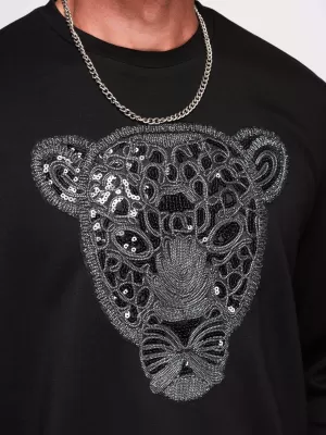 Pánská mikina OMBRE OM-SSNZ-0273 BLACK