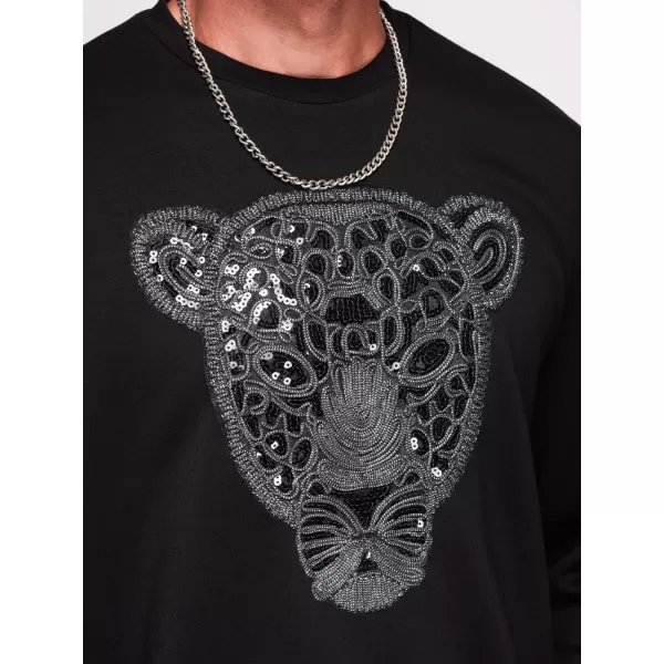  Pánská mikina OMBRE OM-SSNZ-0273 BLACK 