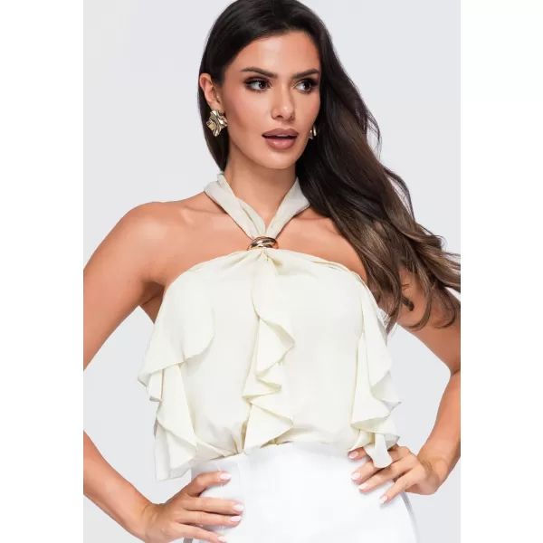  Dámská blůza OMBRE OW-TS-E0077 BEIGE 