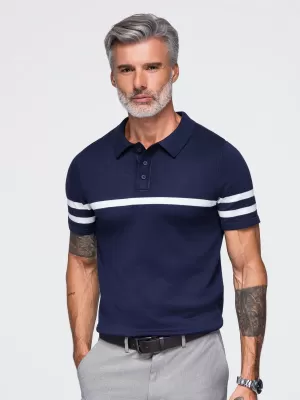 Pánské polo tričko OMBRE OM-POSS-0177 NAVY BLUE