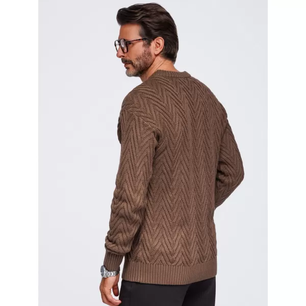  Pánský svetr OMBRE OM-SWSW-0190 BROWN 