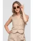 Dámský kabát OMBRE OW-VE-E0009 TAUPE