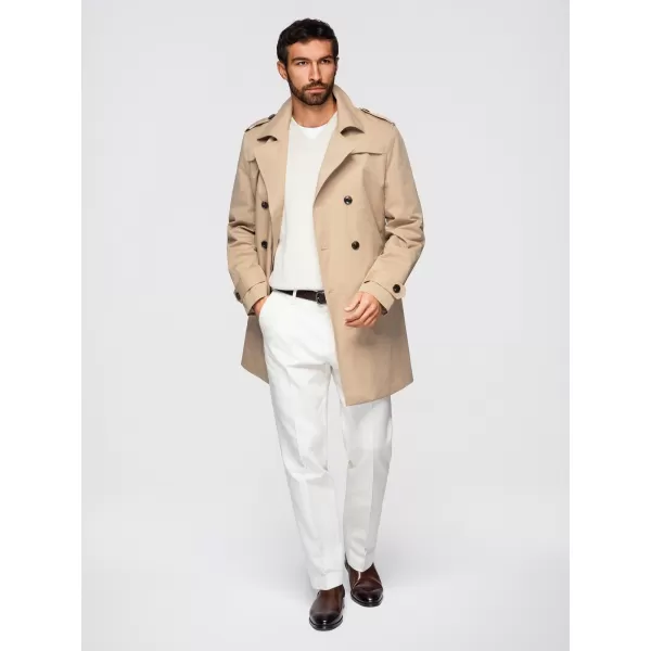  Pánský kabát OMBRE OM-COLC-0146 BEIGE 