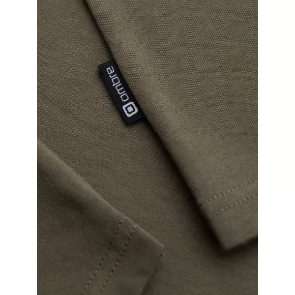  Pánské tričko OMBRE OM-LSBL-0143 DARK OLIVE 