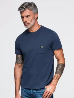 Pánské tričko OMBRE OM-TSCT-0305 NAVY BLUE